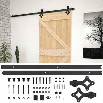 vidaXL Puerta Corredera Natural Y Negro 100 X 210 Cm Vidaxl