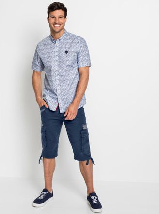 Catamaran Kurzarmhemd CATAMARAN, Herren, Gr. 39/40, Normalgr&ouml;ssen, blau (jeansblau, wei&szlig;, gemustert), 100% Baumwolle, bedruckt, gemustert, k&ouml;rpernah, Hemden Kur