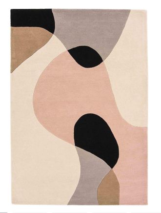 Novatrend Alfombra de sal&oacute;n moderna en pura lana rosa 200x300 cm