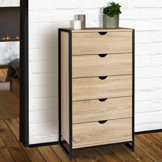 IDMarket C&oacute;moda De 5 Cajones Detroit 60 Cm De Dise&ntilde;o Industrial