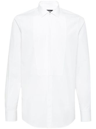 Dsquared2 bib-front long-sleeve shirt - men - Cotton - 46 - White