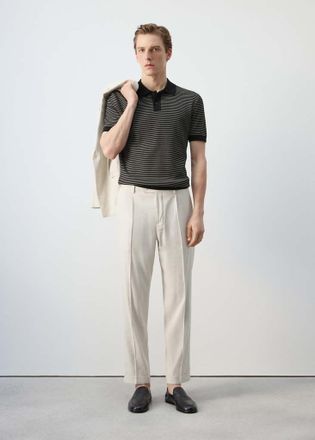 Mango Polo cotone maglia righe nero - Uomo - XXL - MANGO MAN