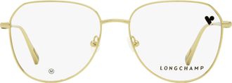 Longchamp LO2161 Geometric Oval Metal Eyeglasses - Gold