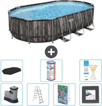 Bestway Piscina Bestway Power Steel Oval - 610x366x122 Cm - 8-piezas S563