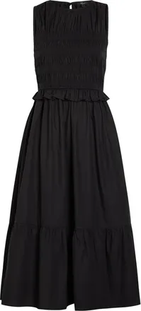 Rails Rialto Smocked Cotton Midi Dress - Black - S (UK8-10 / S)