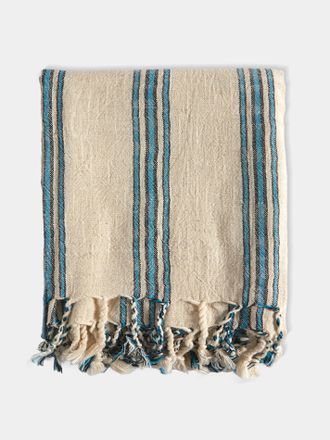 Mizar & Alcor Turquoise Handwoven Linen and Cotton Towels (Set of 2)