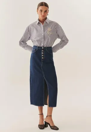 Exquise Malia Denim Skirt in Indigo at Nordstrom, Size X-Large