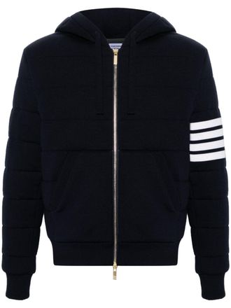 Thom Browne 4-Bar stripe hooded jacket - Blue
