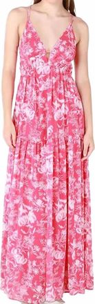 Dex Clothing Floral Maxi Dress In Pink