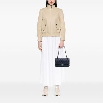 Chanel Pre-owned Womens Medium Classic Lambskin Double Flap - Dark Blue Leather - One Size