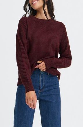 b.young Onema Long Sleeve Crewneck Knit Sweater in Port Royale Melange at Nordstrom Rack, Size X-Small