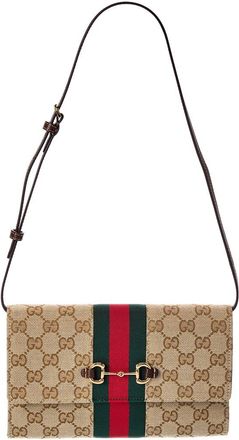 Gucci Horsebit Gg Canvas Shoulder Bag