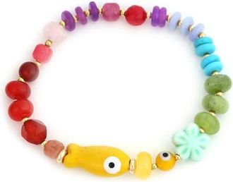 Panacea Beaded Fish Bracelet in Rainbow Multi at Nordstrom