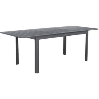 Sweeek Extendable aluminium anthracite garden table Seattle, 6-seater, 155 / 218,5 x 89 x 75 cm