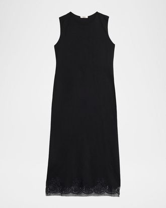 The Row Million Lace-Trim Sleeveless Midi Dress