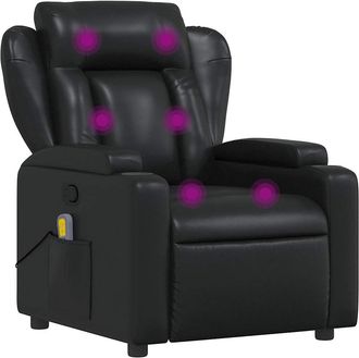 vidaXL Vidaxl - Sill&oacute;n De Masaje Reclinable Cuero Sint&eacute;tico Negro