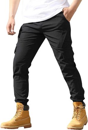 Generic Cocila Spring and Summer Mens Multi Pocket Overalls Casual Pants Sports Outdoor Work Clothes 4 Year (Black, XL) Tall Cargo Trousers for Men UK Cargo T