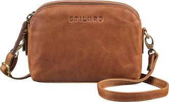 STILORD Nina Cross Body Bag Leather Small Handbag Genuine Leather Satchel Bag Pouch for Phone 7 Inch, Colour:mocca - dark brown