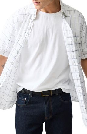 Rodd & Gunn Avonden Check Short Sleeve Linen Button-Up Shirt in Ivory at Nordstrom, Size Xxx-Large