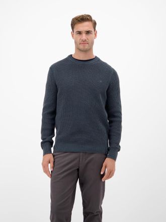 Lerros Strickpullover LERROS LERROS Herren Crewneck-Stricker in Strukturqualit&auml;t, Herren, Gr. XXL, classic navy, 100% Baumwolle, Rundhals, Pullover Strickpul