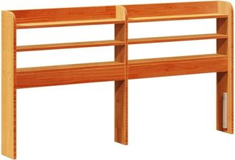 vidaXL Cabecero De Cama Con Estantes Madera Maciza Pino Marr&oacute;n 160 Cm Vidaxl