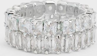 Charles & Keith Crystal Double-Row Eternity Ring
