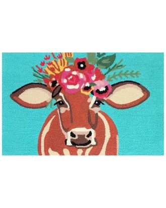 The Rug Market Betsy Floral Cow 24x36in Doormat