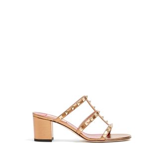 Valentino Garavani Heeled Mules, female, Yellow, Size: 6 1/2 US Rockstud Slide Sandal
