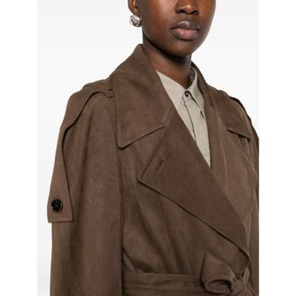 Low Classic Belted Faux-suede Coat