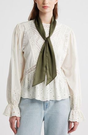 Treasure & Bond Assorted 2-Pack Satin Skinny Scarves in Sage Bandana at Nordstrom