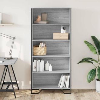 Berkfield Home Classic Book Cabinet Grey Sonoma 80x31x169 cm Engineered wood | Size: 80 x 31 x 169 cm