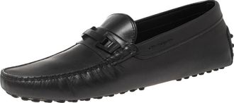 Tod's Tods Black Leather Driving Slip On Loafers