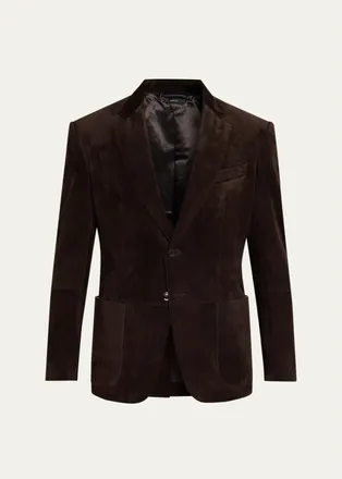 Tom Ford Mens Suede Single-Breasted Blazer