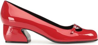 Sergio Rossi 45mm SR Rossi leather pumps - women - Leather/Patent Calf Leather/Lambskin - 34.5 - Red