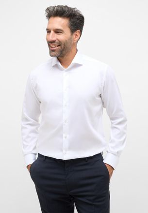 Eterna Langarmhemd ETERNA MODERN FIT, Herren, Gr. 39, Normalgr&ouml;ssen, weiss (wei&szlig;), Twill, 100% Baumwolle, tailliert, Manschette, Hemden Langarmhemd, NON IRON