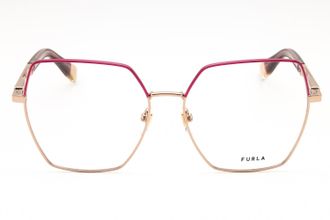 Furla VFU674 Rectangular Metal Frame Eyeglasses - Gold