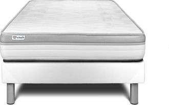 VITALIT Somier Blanco + Colch&oacute;n Con Espuma 120 X 200