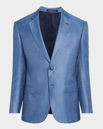 Emporio Armani Men & apos;s Bamboo Micro-Squares Sport Coat