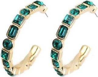 Panacea Crystal Hoop Earrings in Green at Nordstrom Rack