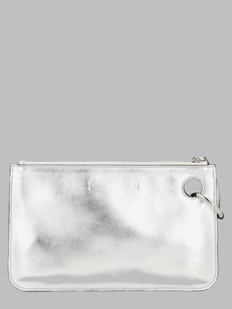 J.W.Anderson Womens Leather Pouch Silver Clutch Bags