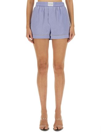 Alexander Wang Silk Shorts With Embroidered Logo