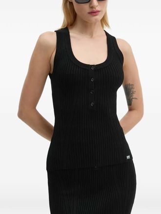 Moschino Geribbelde top - Zwart