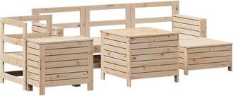 vidaXL Juego De Sof&aacute;s De Jard&iacute;n 7 Piezas Madera Maciza De Pino Vidaxl