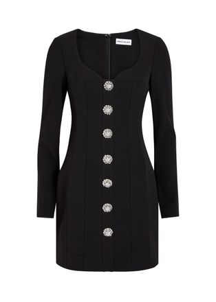Rebecca Vallance Annaleigh Crystal-embellished Crepe Mini Dress - Black - 12 (UK12 / M)