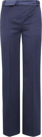 The Attico Geklede Broek met Riem - Dames - Straight fit broeken - Blauw - S - Broeken