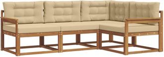 vidaXL Conjunto De Sof&aacute;s De Exterior 4 Uds. Natural Y Beige Vidaxl