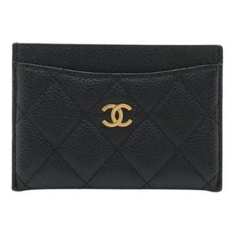Chanel Pre-owned Wallets, female, Black, Size: ONE SIZE Pre-owned Classic Leather Card Case
