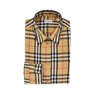 Burberry Check cotton shirt Woman 8