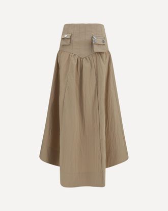 Ganni Corset-detail and ruched midi Skirt Female 34
