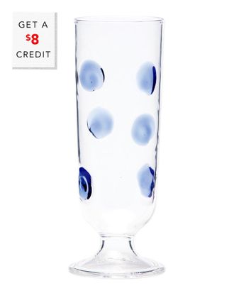 Vietri Vietri Drop Blue Champagne Glass With $10 Credit